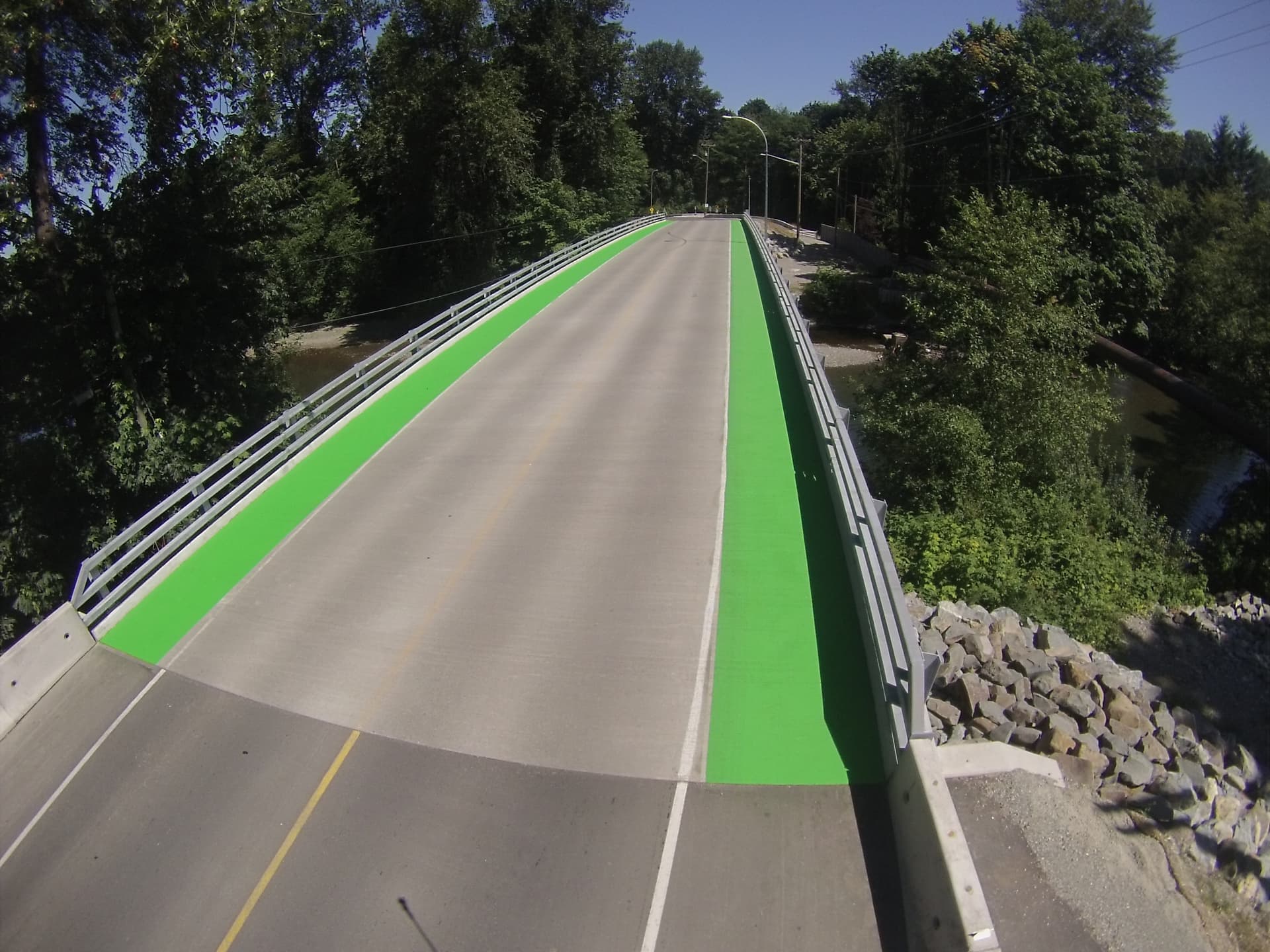 Coloured bike lane specified for protected cycling infrastructure — an intersection conflict zone