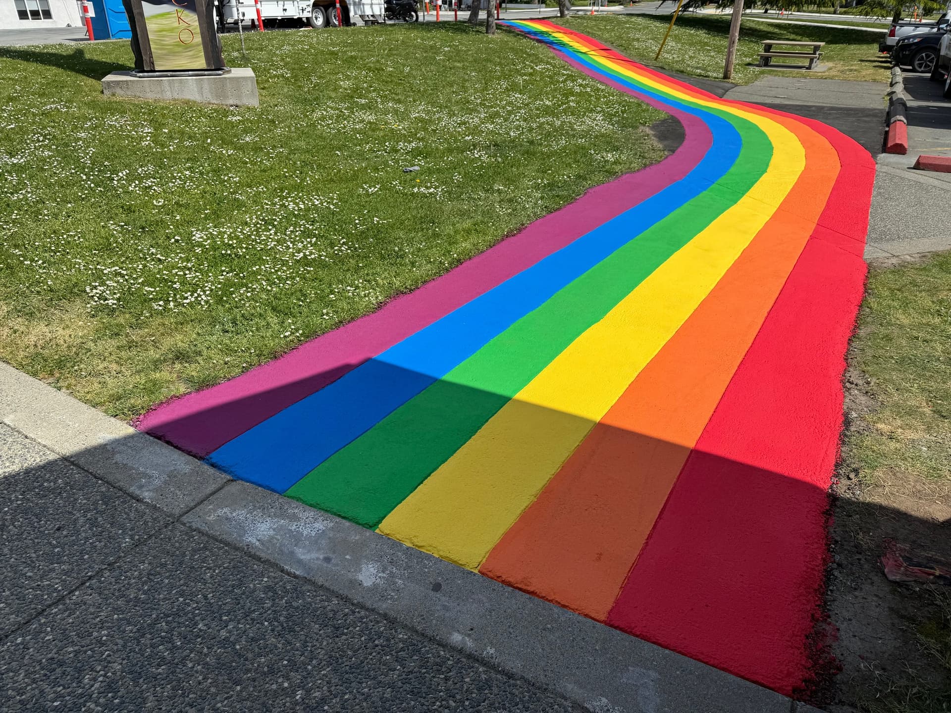 Canadian decorative pathway paving project by HUB Surface Systems — a botanical garden path in Canada