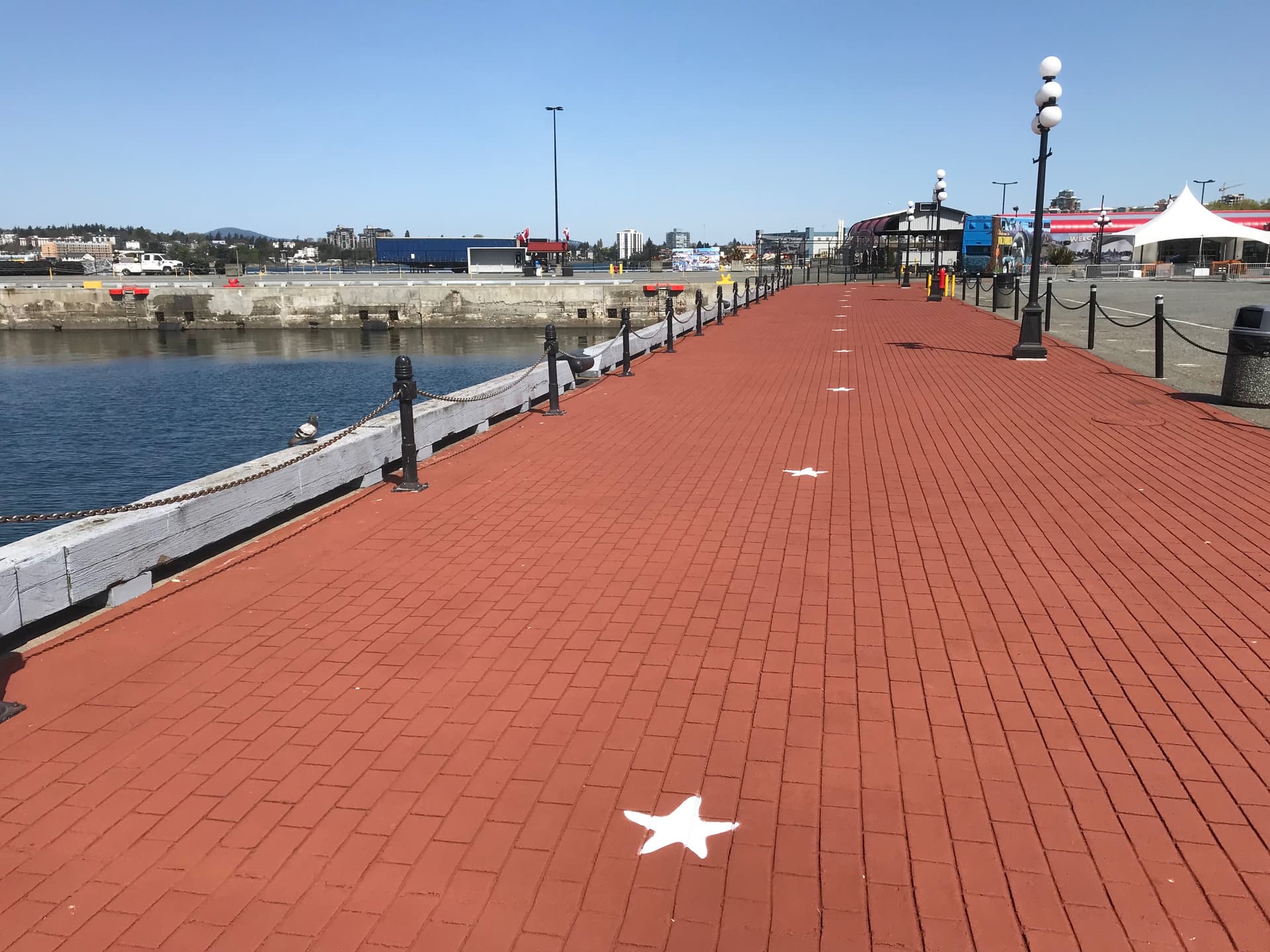 Decorative plaza paving specified for plazas and civic gathering space — a market square