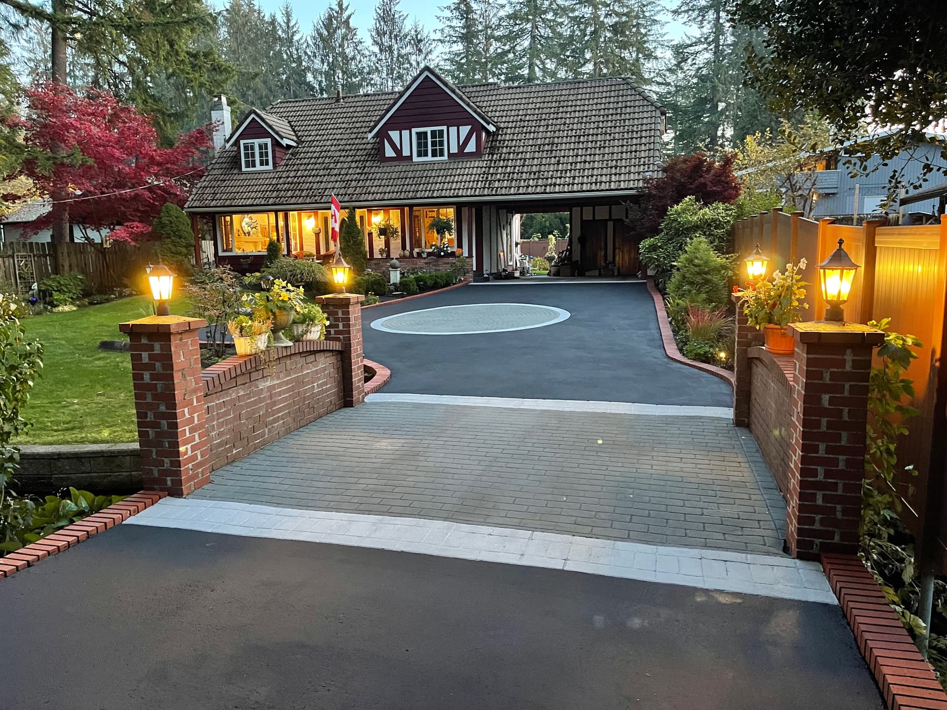 Private Driveways — Stamped asphalt driveways — the look of stone pavers without