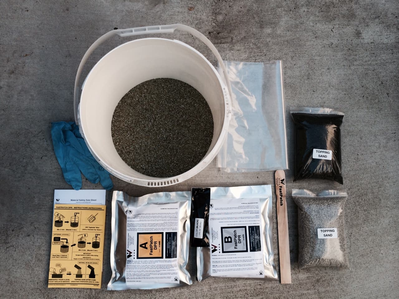 Fast Patch DPR decorative pavement by HUB Surface Systems — Fastpatch Bucket