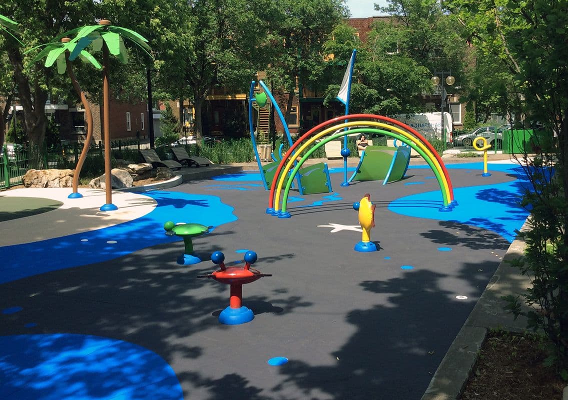 StreetBond coloured acrylic pavement coating — vibrant bike lane and pedestrian crossing surface treatment on Canadian urban road