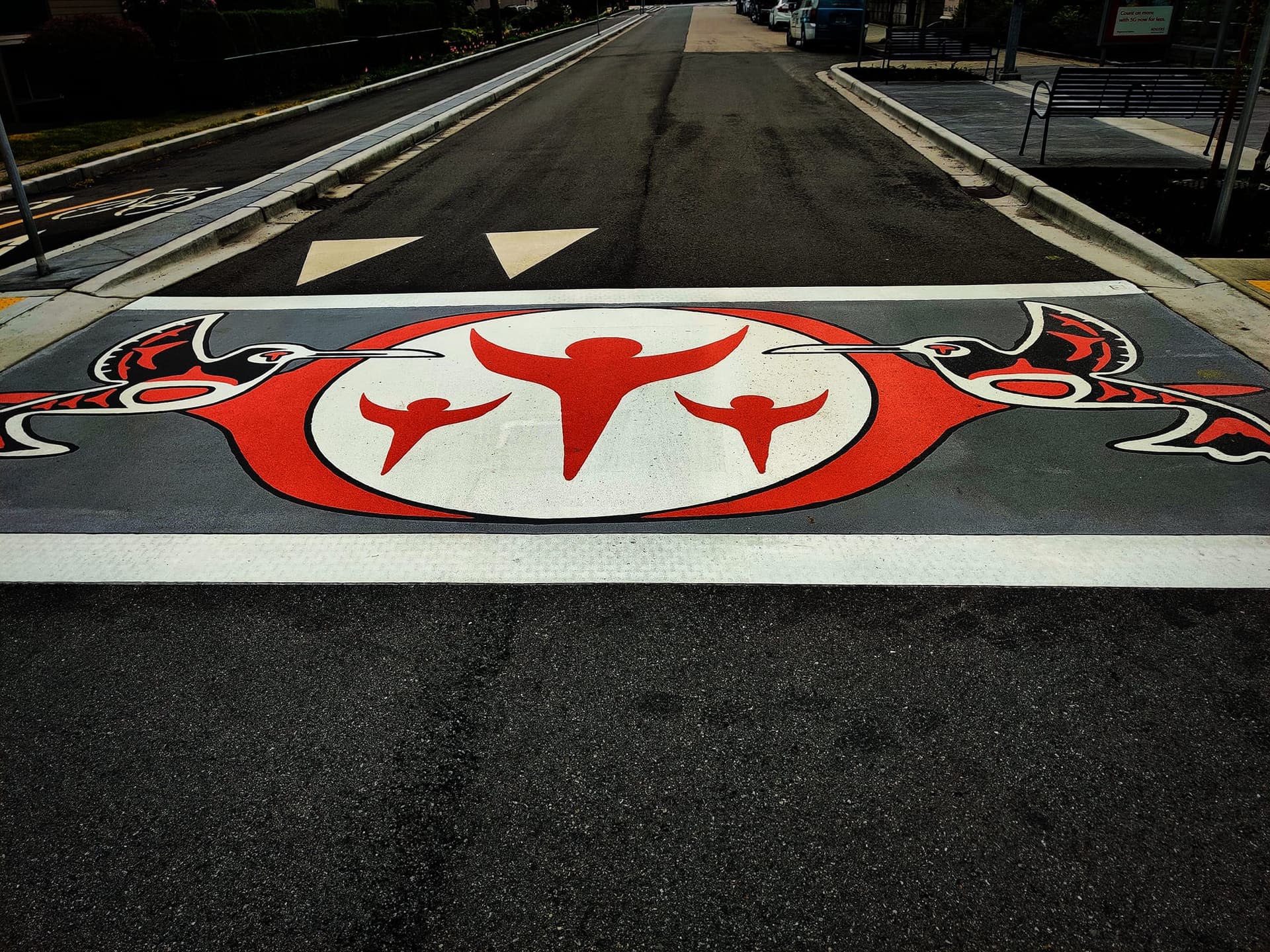 TrafficPatterns thermoplastic pavement marking specified for decorative, durable pattern paving — an intersection treatment
