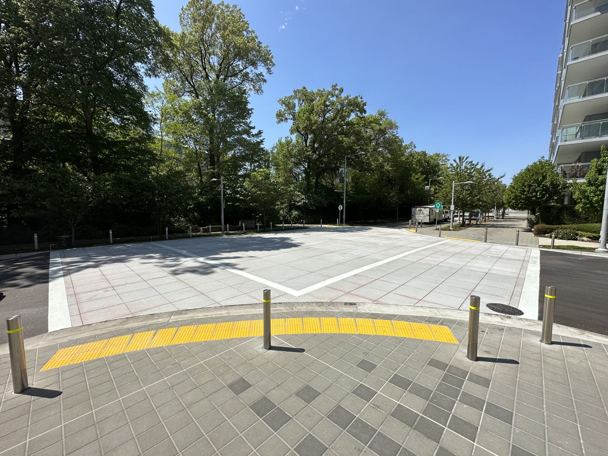 TrafficPatternsXD decorative pavement by HUB Surface Systems — installation photo 8