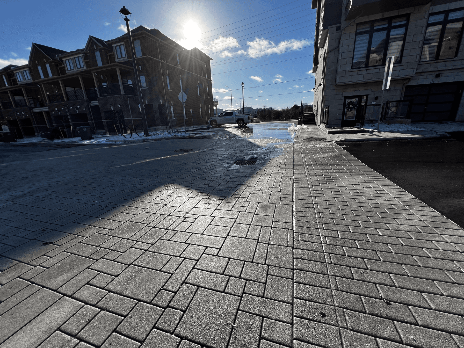 Canadian townhome community paving project by HUB Surface Systems — a townhome development in Canada