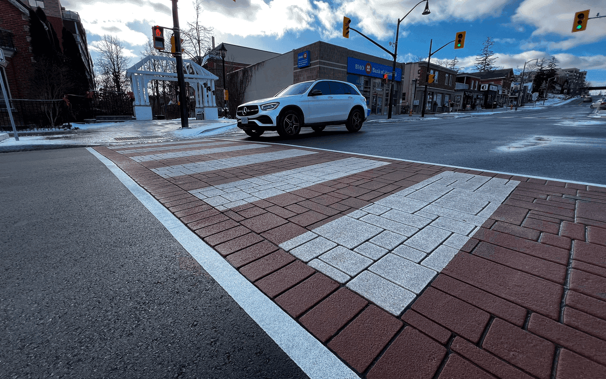 Pedestrian Safety Crosswalk — Canada — decorative pavement by HUB Surface Systems