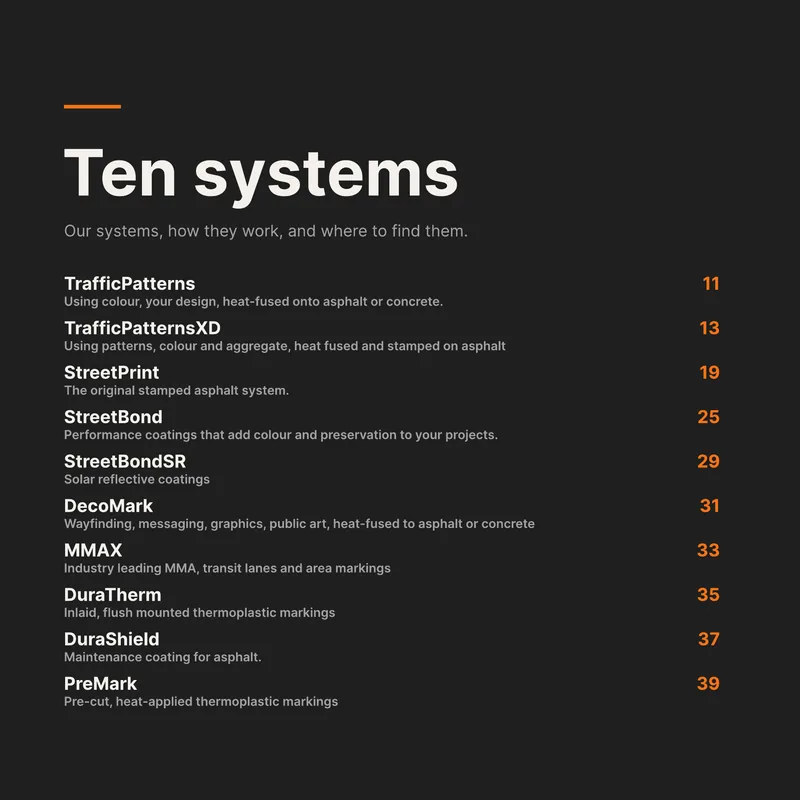 Our systems, how they work, and where to find them. (Product Book, page 8)