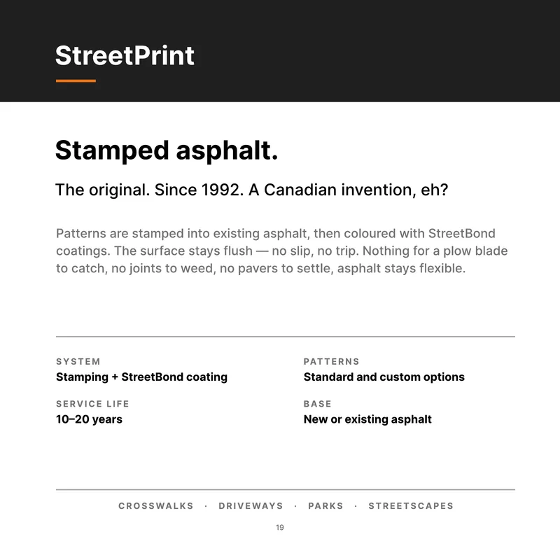 Stamped asphalt. (Product Book, page 19)