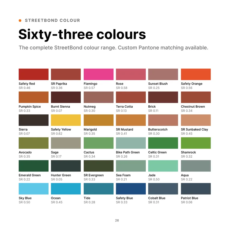 STREETBOND COLOUR (Product Book, page 26)