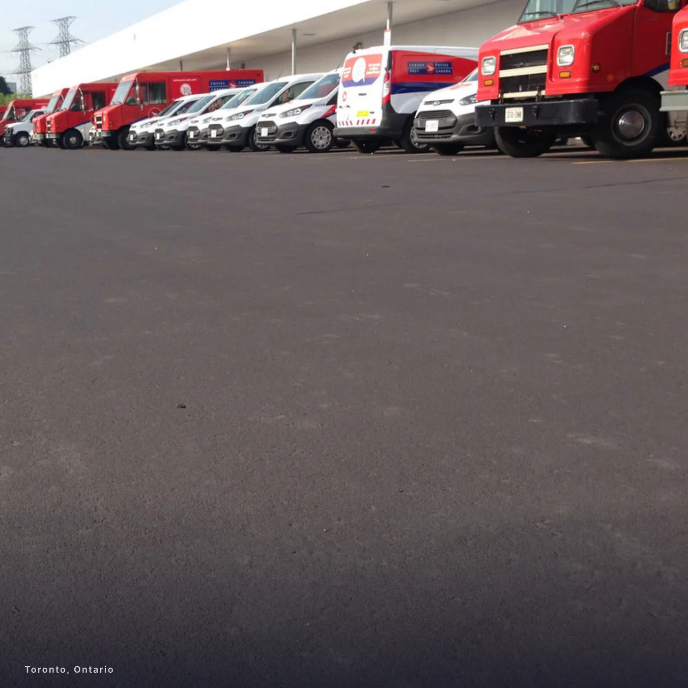 A fleet lot in a solar-reflective StreetBondSR coating, Toronto, Ontario
