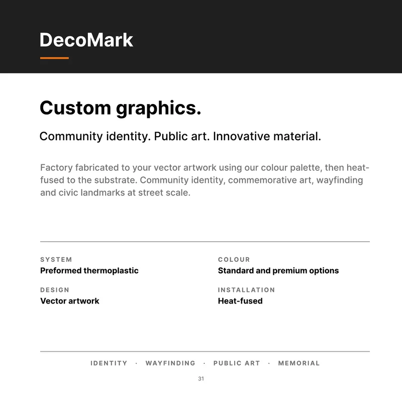 Custom graphics. (Product Book, page 31)