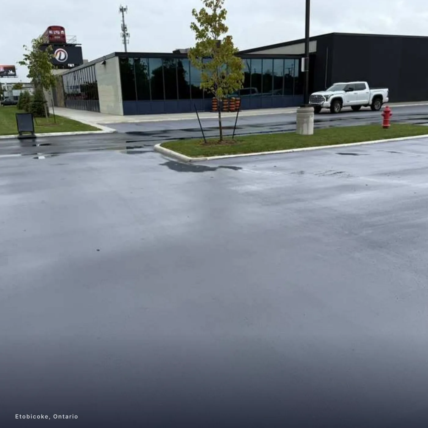 A DuraShield-coated commercial lot in Etobicoke, Ontario