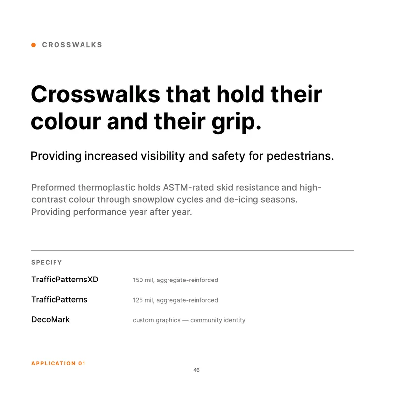 Crosswalks that hold their (Product Book, page 46)