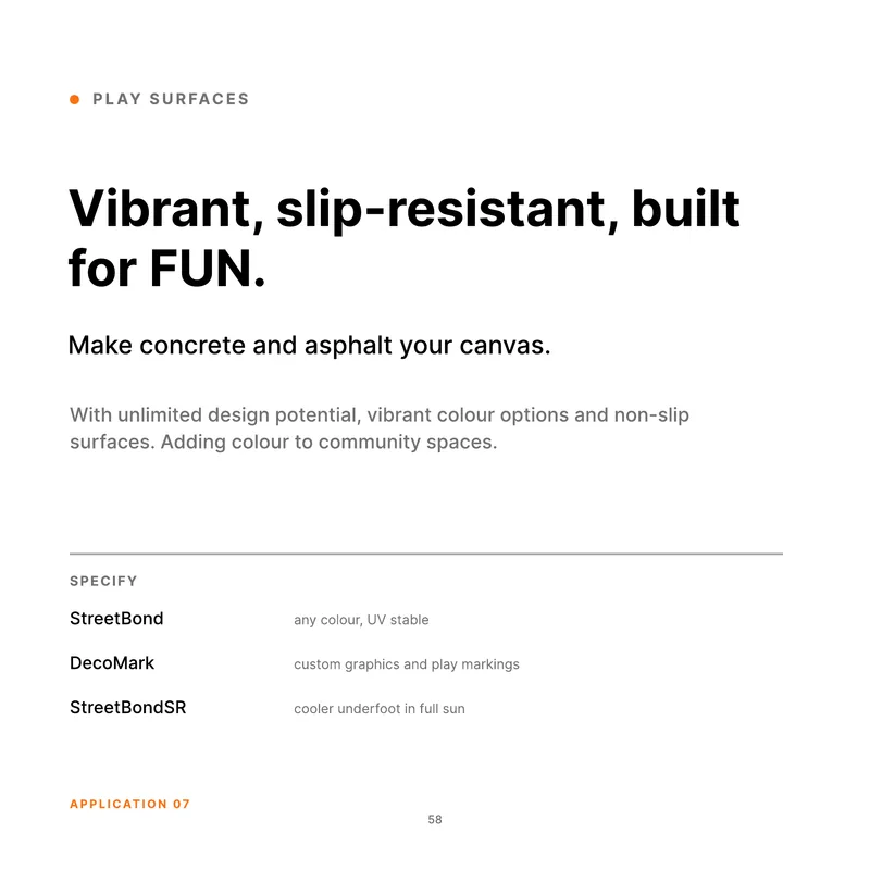 PLAYSURFACES (Product Book, page 58)