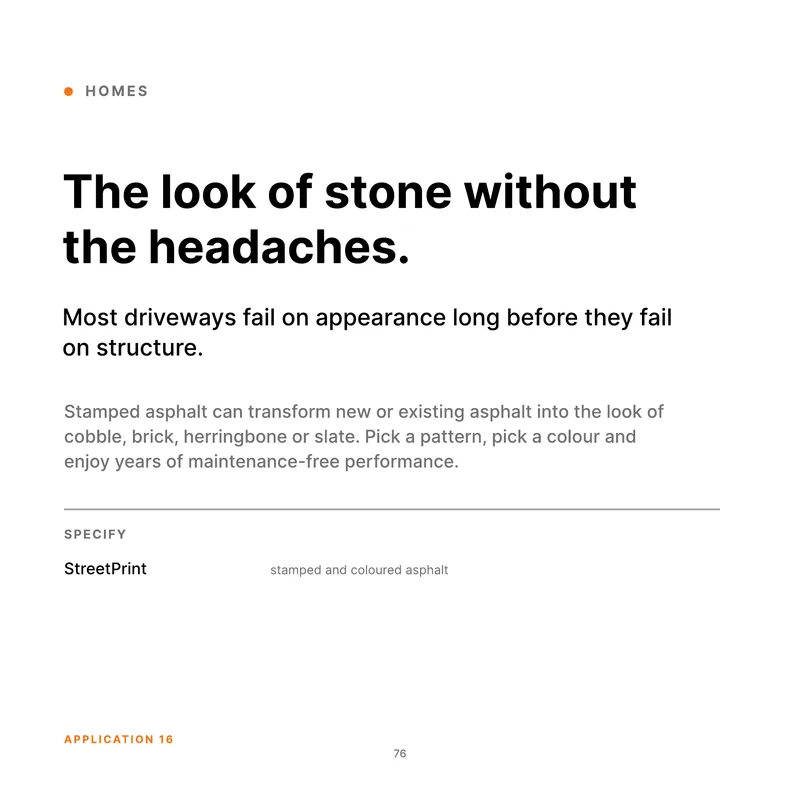 The look of stone without (Product Book, page 76)