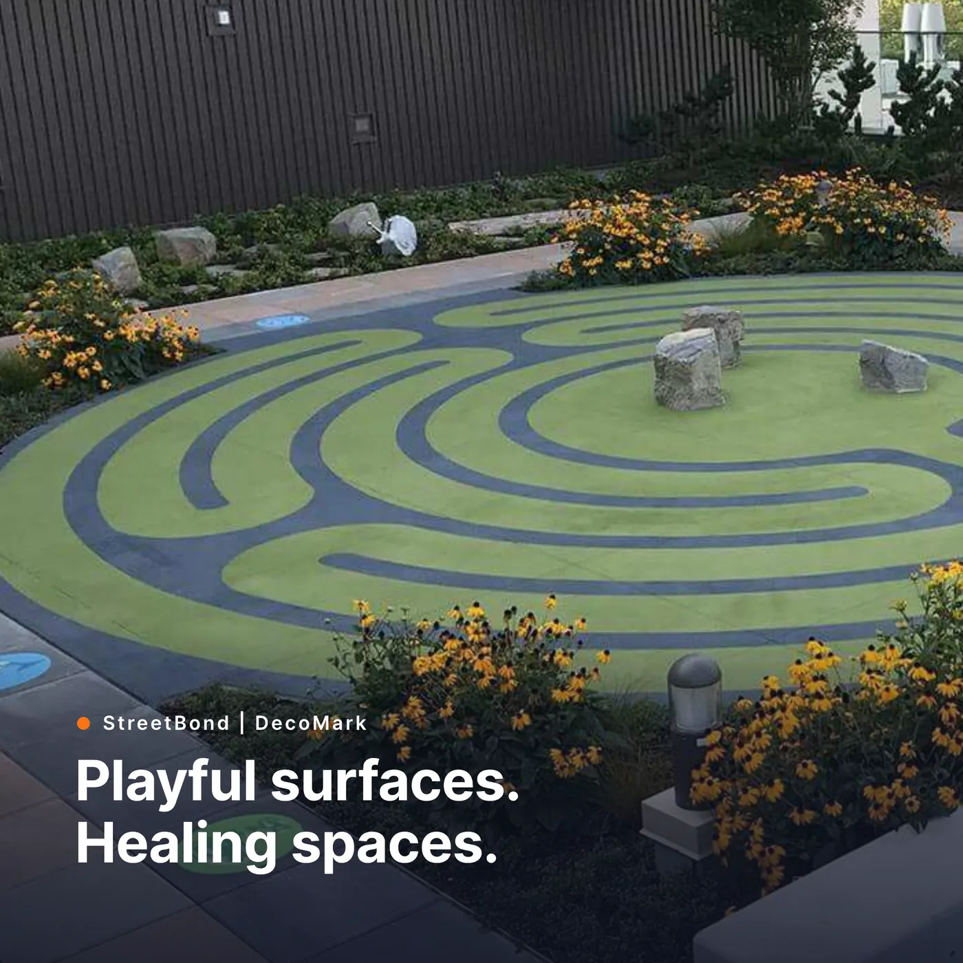 The meditation labyrinth in StreetBond at BC Children's Hospital, Vancouver