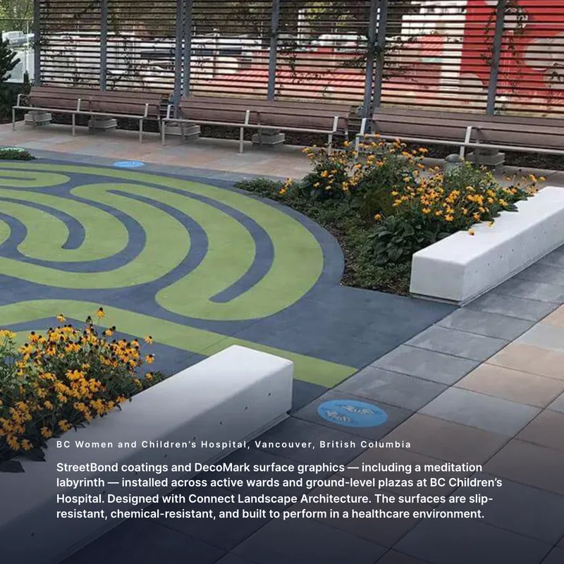 StreetBond coatings and DecoMark surface graphics, including a meditation (Product Book, page 95)