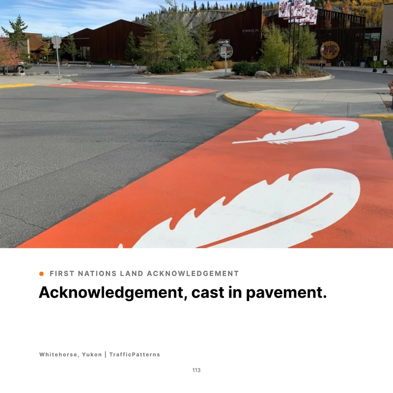 Acknowledgement, cast in pavement. (Product Book, page 113)