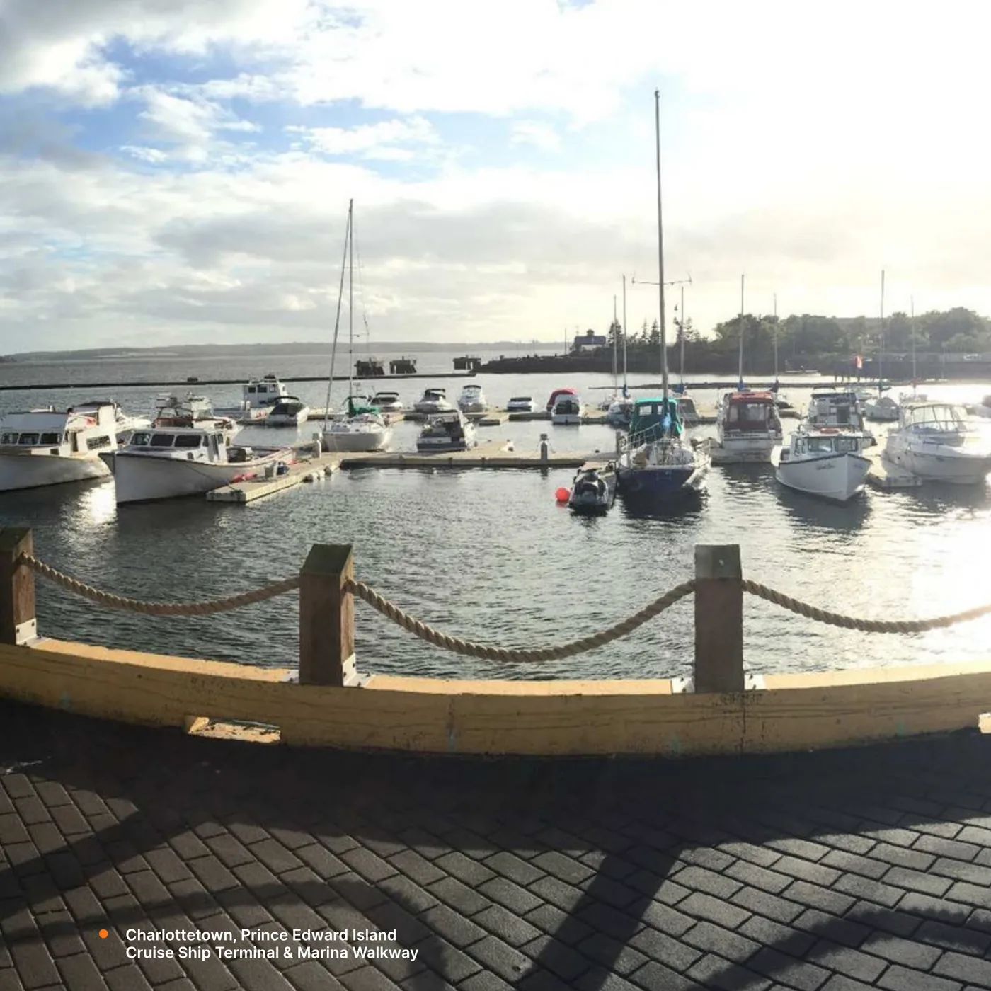 The StreetPrint herringbone walkway along the Charlottetown waterfront, Prince Edward Island