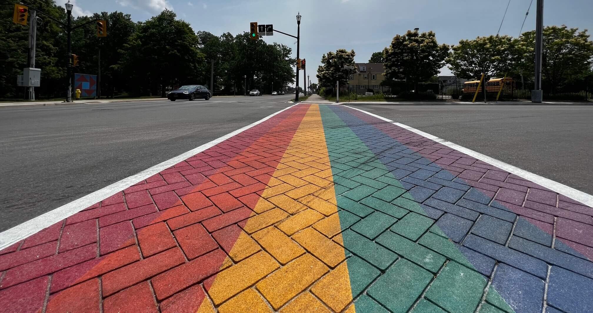 Pride-inspired rainbow crosswalk